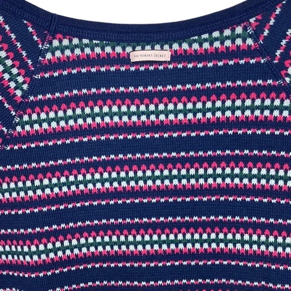 NEW Victoria's Secret Blue 2 Piece Knit  Pajama Set - Picture 9 of 16